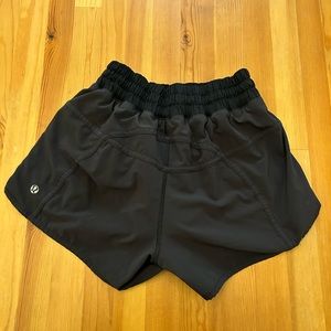 Lululemon black high rise shorts with zipper pocket